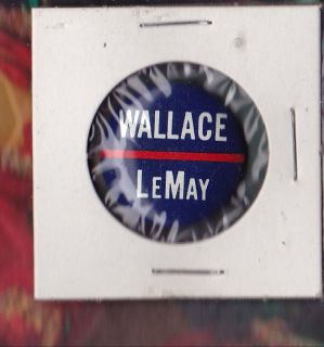 George Wallace Lemay 1968 Political Button Dixie Ticket