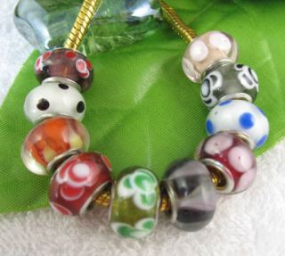 50MIXED Color Glass Beads for Charm Bracelet W5429 438