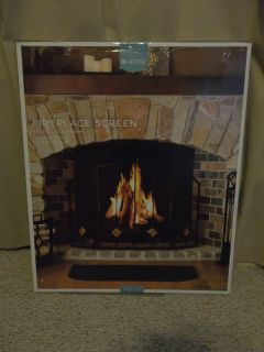 New Target Home Metal and Amber Glass Fireplace Screen