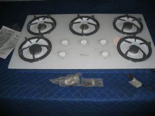 Brand New Whirlpool Gold 36 Gas Cooktop Glass White