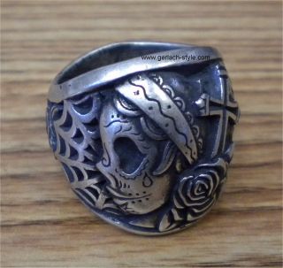  Gerlach Day of The Dead Sterling Silver Ring for The Ladies Gerlach