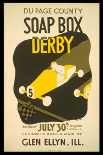 Soap Box Car Race Derby Glen Ellyn Illinois Repro Small