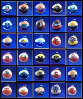 30 Different New 2 College NCAA Basketball Ball Dangler Ornaments You