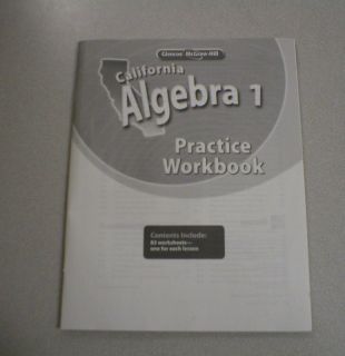 Glencoe McGraw Hill Algebra 1 CA Workbook 0078790476 0078790476