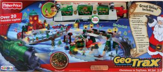 Fisher Price GeoTrax Christmas in Toytown Train Set Damaged Box