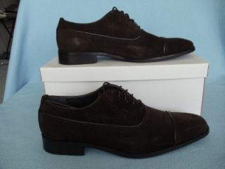 Mens Calvin Klein Glendon Suede Oxford Dress Shoes Dark Brown Size 9