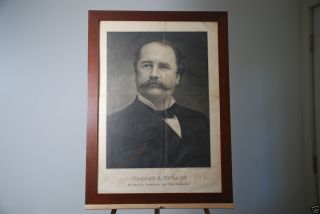 Original REAL1896 LINEN Backed Garret Hobart Republican McKinley