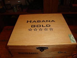 Habana Gold Wooden Cigar Box No 2 White Label