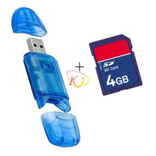 S9H 4GB SD Memory Card + Free SDHC Card Reader For Digital Camera