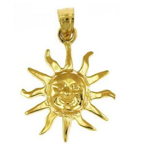 Sun Charm 14k Yellow Gold