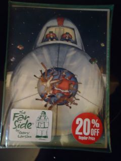 The Far Side by Gary Larson Christmas Cards Airplane Hitting Santa