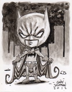 Batman Original Sketch Card Art DC Comics ACEO by Gary Shipman