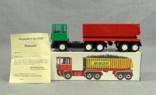 German GDR DDR Bison Dump Dumper Ore Rock Trailer Truck Tin Plastic