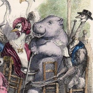  The Animal Party Hippo Goats Frog Hand Colored Engraving
