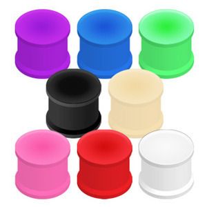 Pair Solid Silicone Plugs Earlets Gauges 8g 6g 4G 2G 0g 00g Large