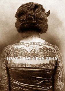 1920s Tattooed Lady Artoria Gibbons Tattoo Sideshow Side Show Circus
