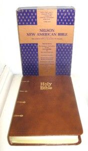 1971 Nelson New American Bible Brown Genuine Leather Limp Style in