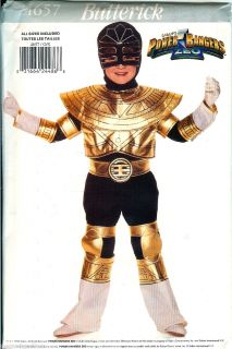  Power Rangers ZEO Child Butterick 4657 Costume Sewing Pattern Gold