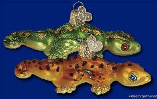 Yellow Gecko Lizard Old World Christmas Ornament 12331