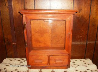 Primitive Style Wood Cabinet Cupboard with Door Two Drawers