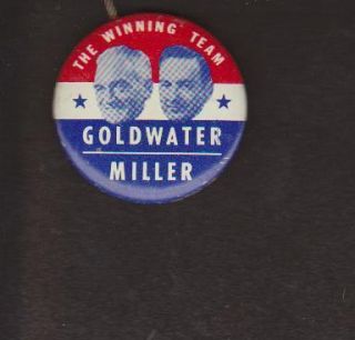 Authentic Goldwater Miller Campaign Pin 1964 LBJ