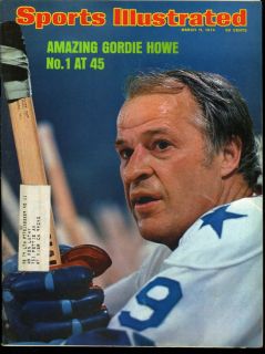 1974 Sports Illustrated Gordie Howe WHA Houston Aero on Cover