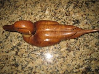 Signed Gordon Stennett 7 86 Vintage Pintail Duck Carving Wooden Bird