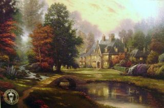 Thomas Kinkade Prom Art Postcard Lakeside Manor Mansion