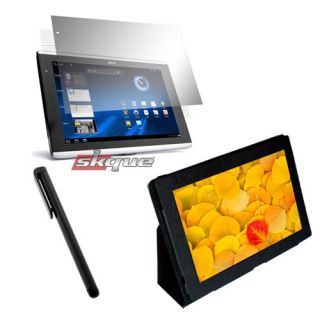 Leather Case Stand Stylus Film for Acer A500 Iconia Tab 10 1in Premium
