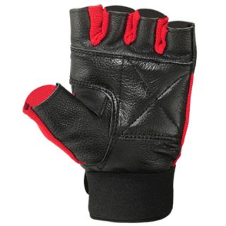  Gloves Fitness Glove Gym Training Black Red Leather Gloves XXL