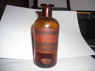  BOTTLE OIL PENNYROYAL PITTSBURG PA. PAPER LABEL GEORGE A. KELLY CO