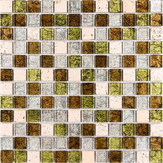 Bathroom Resin Stone Metallic Copper Silver Green Glass Mosaic Tile