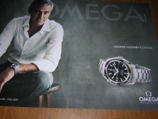 2010 Omega George Clooney Watch 2pg Magazine Print Ad