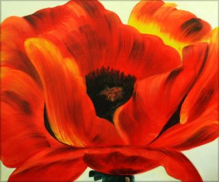 Framed Hand Painted Oil Painting Repro Red Poppy 20x24in