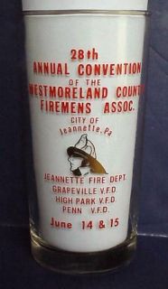 1963 Jeannette PA 75th Anniversary Tumbler Firemans Association 28th