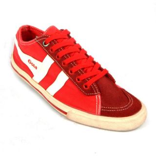 Gola Classics Quota Unisex Canvas Sneakers Lace Up Trainers Red