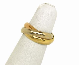 Cartier 18K Tri Color Gold Trinity Rolling Band Ring Size 50 US 5 1 4