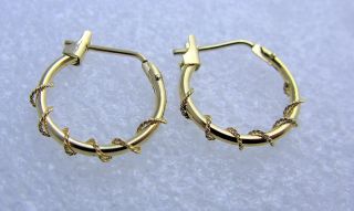 Childs 14k Gold Hoop Wire Twist Earrings