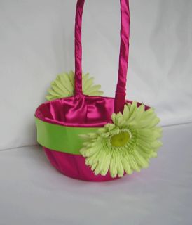 Gerbera Daisy Flower Girl Basket Ring Pillow Your Color