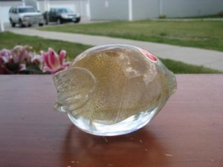  CAMPANELLA GLASS~*~GLASS LEMON WITH GOLD DUST~FREE PRIORITY SHIPPING