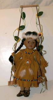 Goldenvale Collection 1 2000 Dark Indian Native American Doll on a