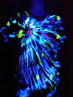 Rave Cyber Wear Raver Gear Clothing UV Glow Slashed Spiral Tee