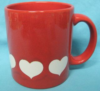 Waechtersbach Germany Red Mug Large White Hearts Valentine