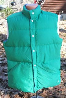 Vtg Gerry GOOSE Down Vest Reversible Puffer Blue Green Mens XL