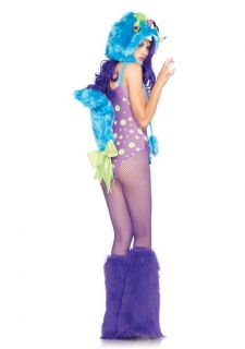 Sexy Purple Gerty Monster Bodysuit N Hood N Tail Outfit Adult