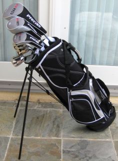 NEW Mens Complete Golf Set Ti Clubs Driver Wood Hybrid Irons Putter