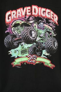 Grave Digger Monster Jams Truck 25th Anniversary Black 2006 T Shirt L