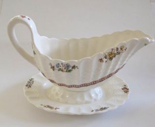 Gravy Boat Spode Copeland Rosalie with Attached Underplate England