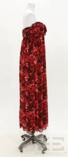Giambattista Valli for Macys Red & Black Abstract Print Pleated Dress