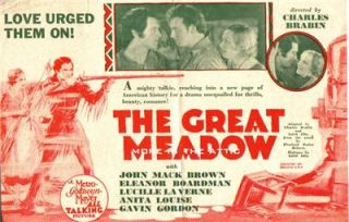  Brown Eleanor Boardman The Great Meadow Orig MGM U s Herald